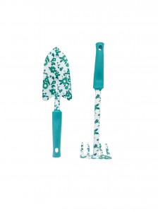 2pcs Floral Printed Garden Tool Kits including garden trowel and rake sets