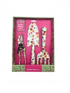 3pcs Metal Floral Printed Garden Tool Kits