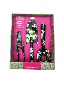 3pcs Metal Floral Printed Garden Tool Kits