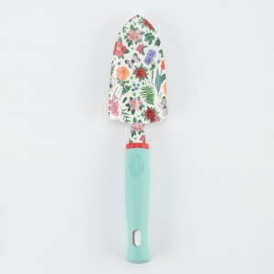 5pcs Floral Printed Aluminum Garden Tool Kits with rubber handles