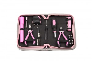 Professional pink women hand tool sets with carrying case