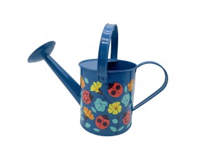 Gavanized floral printed metal watering cans, flower patterned watering pot