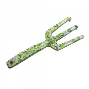 Floral printed aluminum garden rake