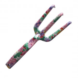 Floral printed aluminum garden rake