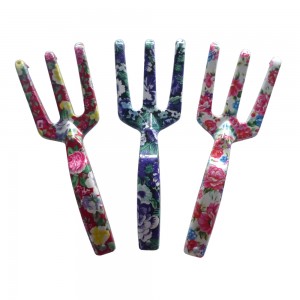 Floral printed aluminum garden rake