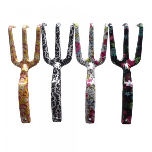 Floral printed aluminum garden rake