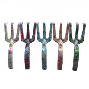 Floral printed aluminum garden rake