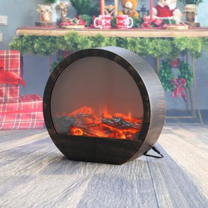 Fireplace Decorative Lantern , Fireplace Light LED Simulation Log Flame Effect , Touch Switch and USB Powered Fireplace Lantern for Home Decor Indoor Christmas Ornament