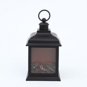 Fireplace Lantern and Battery Operated USB Operated 6 Hour Timer Included Tabletop Fireplace Lantern Indoor/Outdoor Fireplace Lamp (1 Pack House Shape No Heater Function Size:6.3×5.5×12 Inch) for Home Desk Decoration