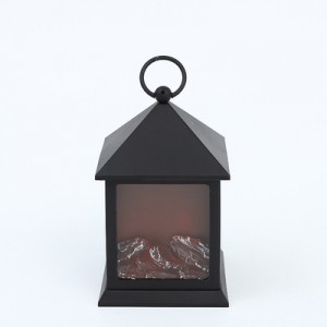 Fireplace Lanterns Decorative Flameless Portable Led Lantern Battery Operated and USB Operated 6 Hours Timer Like Real Flame Shape Fireplace Lanterns for Home Desk Decoration