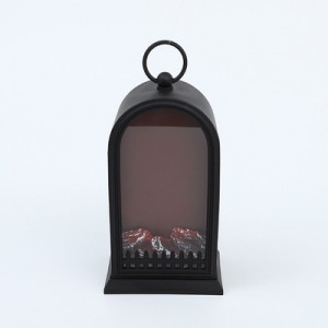 Fireplace Lanterns Decorative Flameless Portable Led Lantern Battery Operated and USB Operated 6 Hours Timer Like Real Flame Shape Fireplace Lanterns for Home Desk Decoration