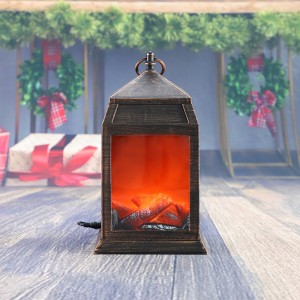 Large Cozy Fireplace Lantern – Integrated Carry and Hanging Handle – Portable Battery-Operated Lantern – Survival kit for Hurricane, Power Outage, Emergency, Camping, Backpacking, Indoors