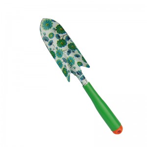 2pcs Floral Printed Garden Tool Kits including garden trowel and rake sets with plastic handles