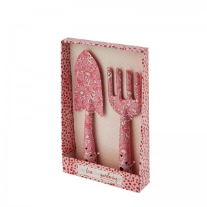 2pcs Floral Printed iron Garden Tool Kits including garden trowel and fork