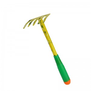 2pcs Floral Printed Garden Tool Kits including garden trowel and rake sets with plastic handles