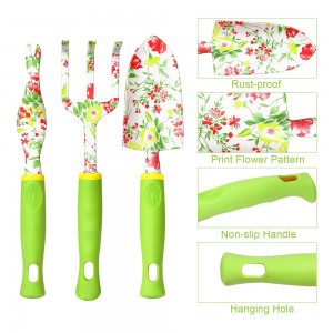 6pcs floral printed aluminum alloy garden tool sets