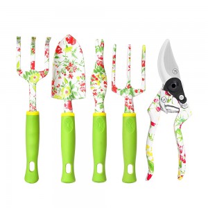 6pcs floral printed aluminum alloy garden tool sets