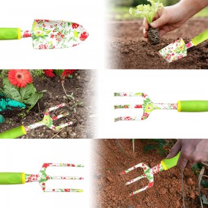 6pcs floral printed aluminum alloy garden tool sets