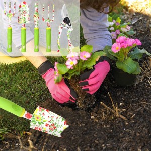 6pcs floral printed aluminum alloy garden tool sets