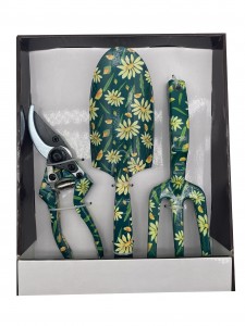 3pcs Floral Printed Green Flower Patterned Garden Tool Kits