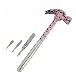 Floral printed 6 in 1 hammer with screwdrivers