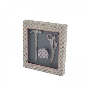 3pcs Floral Printed Hand Tool Kits including scissors, tape measures and 6 in 1 hammer