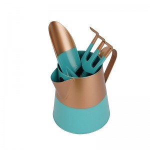 3pcs Garden Tool Sets including garden trowel, rake and metal bucket