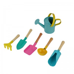 7pcs Kids Garden Tool Kits including garden trowel, shovel, rake , weeder, garden apron and watering can