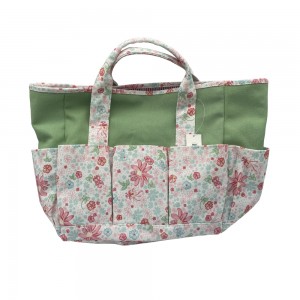 Floral printed 100% canvas garden bag