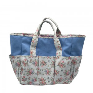 Floral printed 100% canvas garden bag