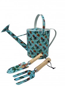 3pcs Flower Patterned Garden Tool Kits with watering can