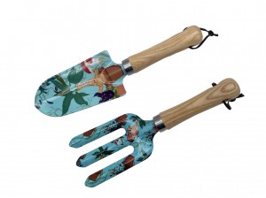 3pcs Flower Patterned Garden Tool Kits with watering can