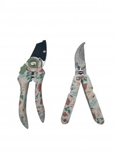 2pcs Floral Printed pruning shears, garden secatuers for gardening work