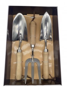 3pcs Stainless Steel Garden Tool Kits including garden trowel, shovel and fork