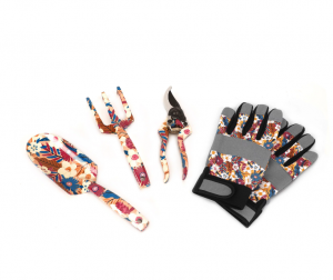 4pcs Floral Printed Garden Tool Kits with gift box