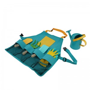 7pcs Kids Garden Tool Kits including garden trowel, shovel, rake , weeder, garden apron and watering can