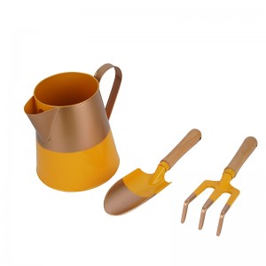 3pcs Garden Tool Sets including garden trowel, rake and metal bucket