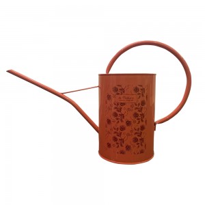 1.5L Customized color galvanized metal watering pot with floral printed for outdoor/indoor plants