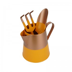 3pcs Garden Tool Sets including garden trowel, rake and metal bucket