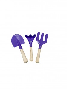 5pcs Colorful Kids Garden Tool Kits including garden trowel, shovel and rake with wood handles with carrying bag