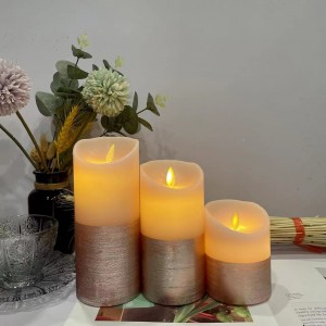 Flickering Flameless Candle, Realistic LED Candles with Remote Timers, Warm Light Candles for Birthday Party Wedding Festival Home Decoration, D3″x H4″5″6″ Pack of 3