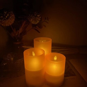 Flickering Flameless Candle, Realistic LED Candles with Remote Timers, Warm Light Candles for Birthday Party Wedding Festival Home Decoration, D3″x H4″5″6″ Pack of 3