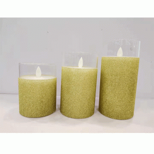 Flickering Flameless Candle, Realistic LED Candles with Remote Timers, Warm Light Candles for Birthday Party Wedding Festival Home Decoration, D3″x H4″5″6″ Pack of 3