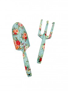 2pcs Floral Printed Aluminum Garden Tool Kits including garden trowel and rake