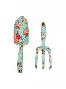 2pcs Floral Printed Aluminum Garden Tool Kits including garden trowel and rake