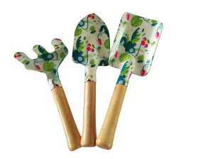 3pcs mini metal floral printed garden tool sets